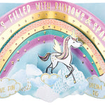 Magical Birthday Wishes Magical Unicorn Rainbow Ride! 3D Pop Up Birthday Card