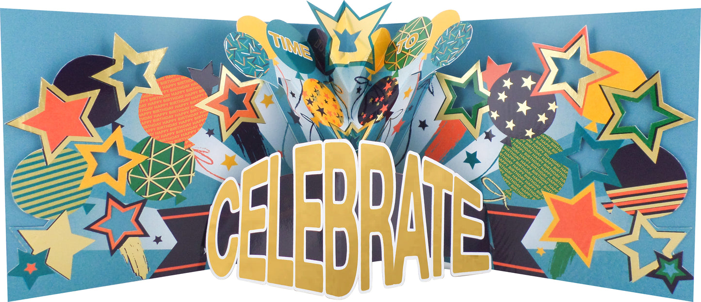 Happy Birthday To You Party Pop Balloons! 3D Pop Up Birthday Card