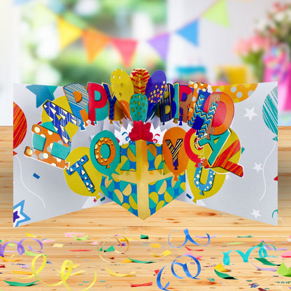 Time To Celebrate Fun Surprise Awaits! 3D Pop Up Birthday Card