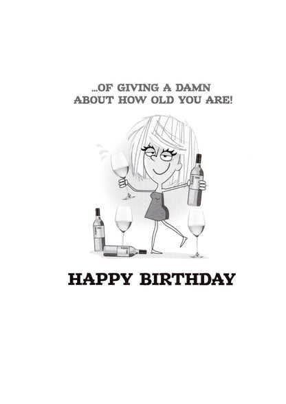 Birthday Girl Giving A Damn Humour Birthday Card