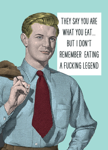 Scribbler You Are What You Eat Super Suit Sensation! Funny Greeting Card