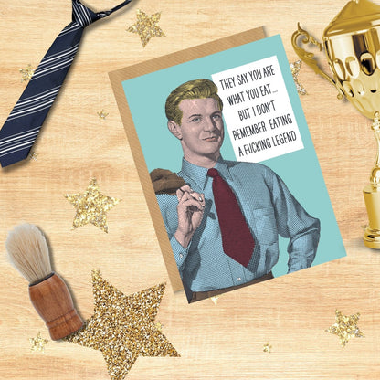 Scribbler You Are What You Eat Super Suit Sensation! Funny Greeting Card