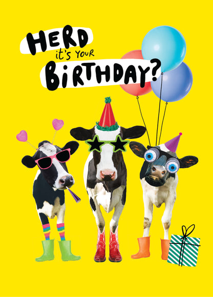 Scribbler Herd It's Your Birthday? Party Cows Galore! Funny Birthday Card
