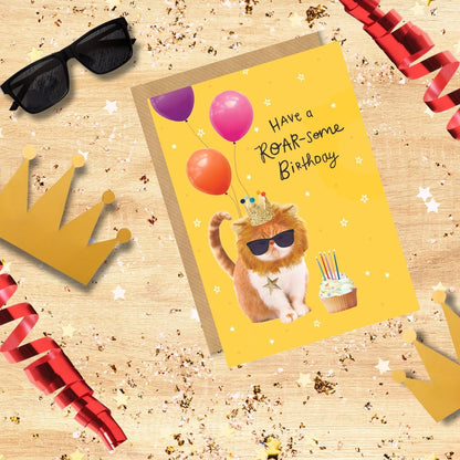 Scribbler Have A Roar-Some Birthday Party Paws! Funny Birthday Card