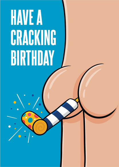 Scribbler Cracking Birthday Bum Cheeky Celebration! Funny Birthday Card