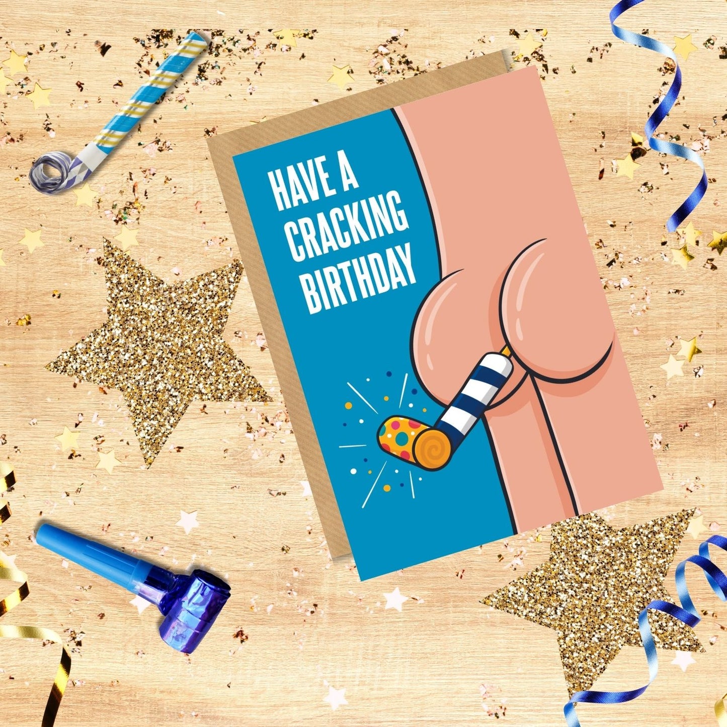 Scribbler Cracking Birthday Bum Cheeky Celebration! Funny Birthday Card