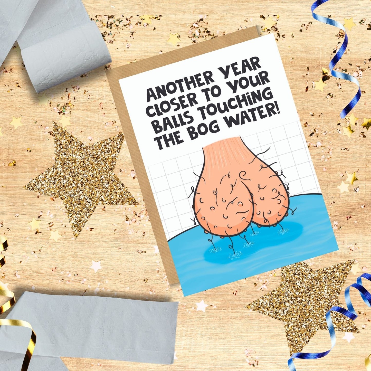 Scribbler Another Year Closer To.. Funny Balls Birthday Card