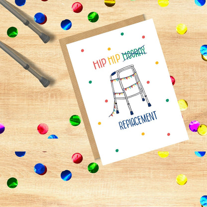 Scribbler Hip Replacement Party-On Walker! Funny Greeting Card
