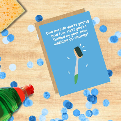 Scribbler New Washing Up Sponge Squeaky Clean Fun! Funny Birthday Card