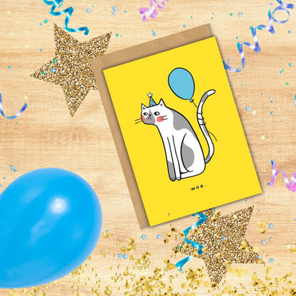 Scribbler Woo Party Cat Meow-Tastic Fun! Funny Greeting Card
