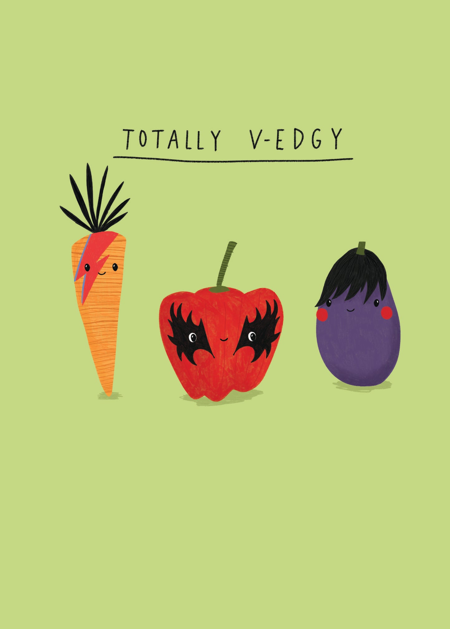 Scribbler Totally V-Edgy Veggie Rockstars! Funny Greeting Card