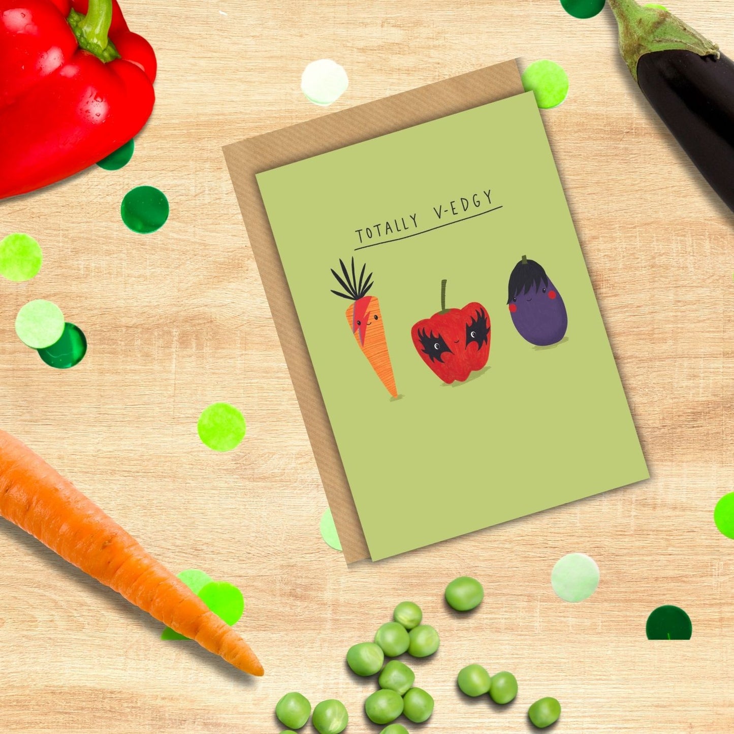 Scribbler Totally V-Edgy Veggie Rockstars! Funny Greeting Card