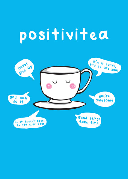Scribbler Positivitea Encouragement Tea Hug Buddy! Funny Greeting Card
