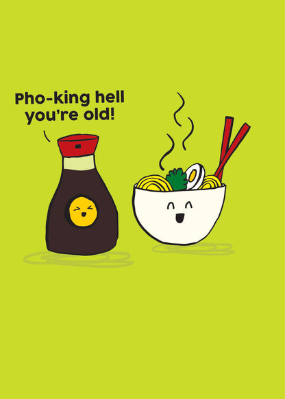 Scribbler Pho-King Hell You're Old! Pho-Getta-Bout-It! Funny Birthday Card