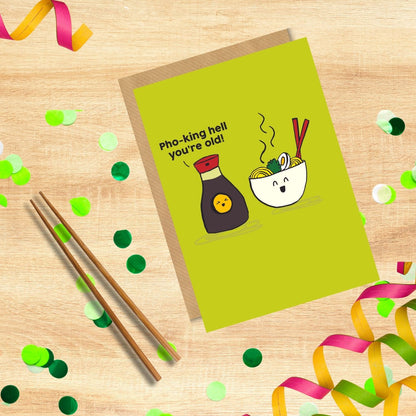 Scribbler Pho-King Hell You're Old! Pho-Getta-Bout-It! Funny Birthday Card