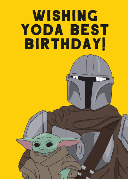 Scribbler Wishing Yoda Best Birthday Adorable Adventure Duo! Funny Birthday Card