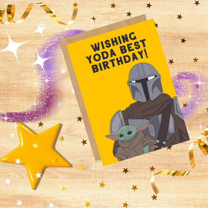 Scribbler Wishing Yoda Best Birthday Adorable Adventure Duo! Funny Birthday Card