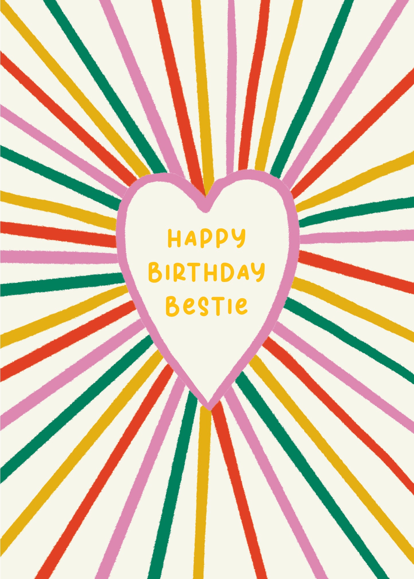 Scribbler Happy Birthday Bestie Heartfelt Hugs! Funny Birthday Card