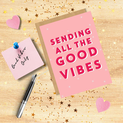 Scribbler Sending All The Good Vibes Good Vibes Express! Fun Greeting Card