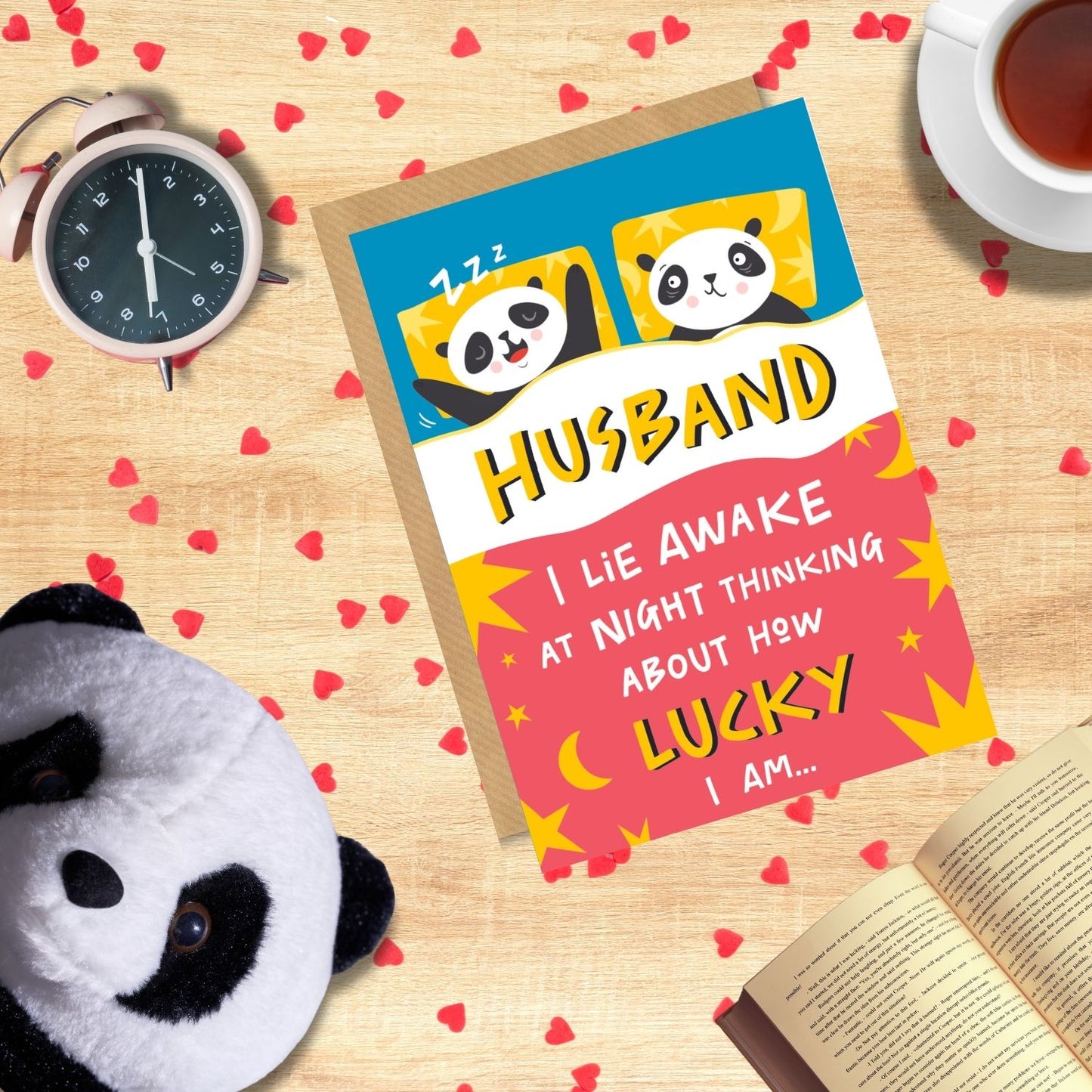 Scribbler Noisy Husband Snoring Panda Pillow Palooza! Funny Greeting Card
