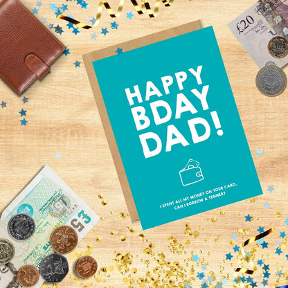 Scribbler Dad Can I Borrow A Tenner Dad's ATM! Funny Greeting Card