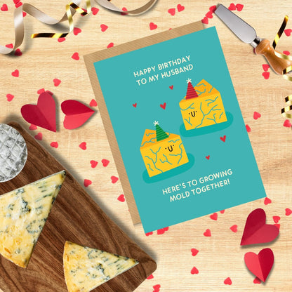 Scribbler Birthday Husband Growing Mold Cheese Twinsies! Funny Birthday Card