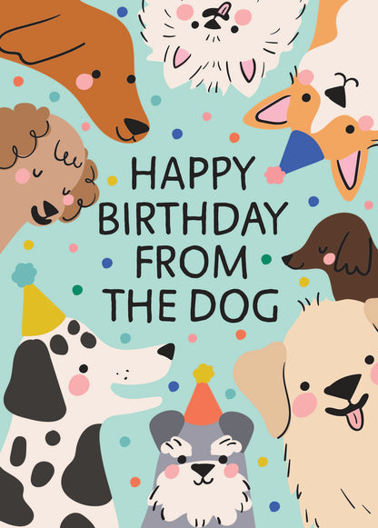 Scribbler Happy Birthday From The Dog Contemporary Birthday Greeting Card