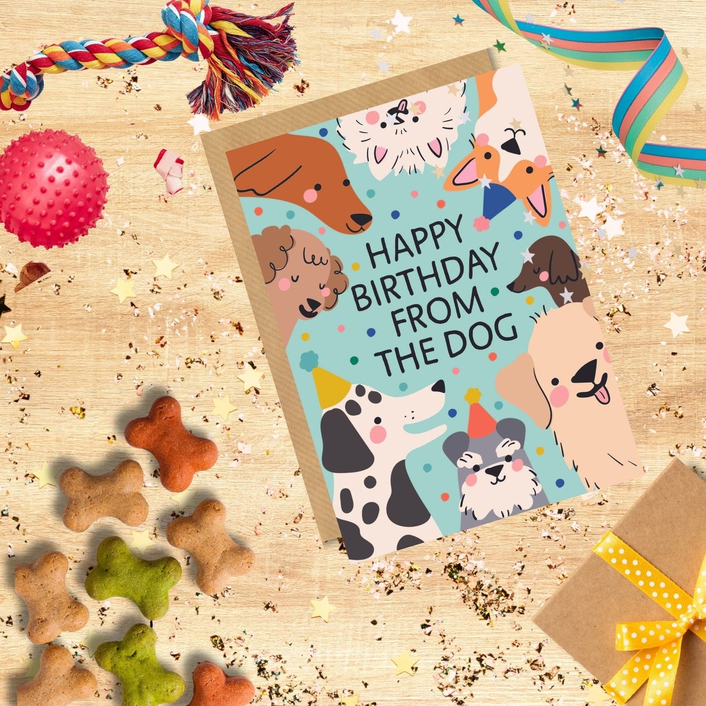 Scribbler Happy Birthday From The Dog Contemporary Birthday Greeting Card