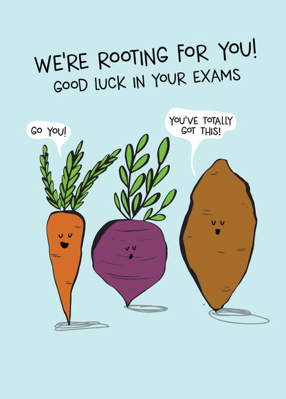 Scribbler Good Luck In Your Exams We Are Rooting For You Funny Greeting Card
