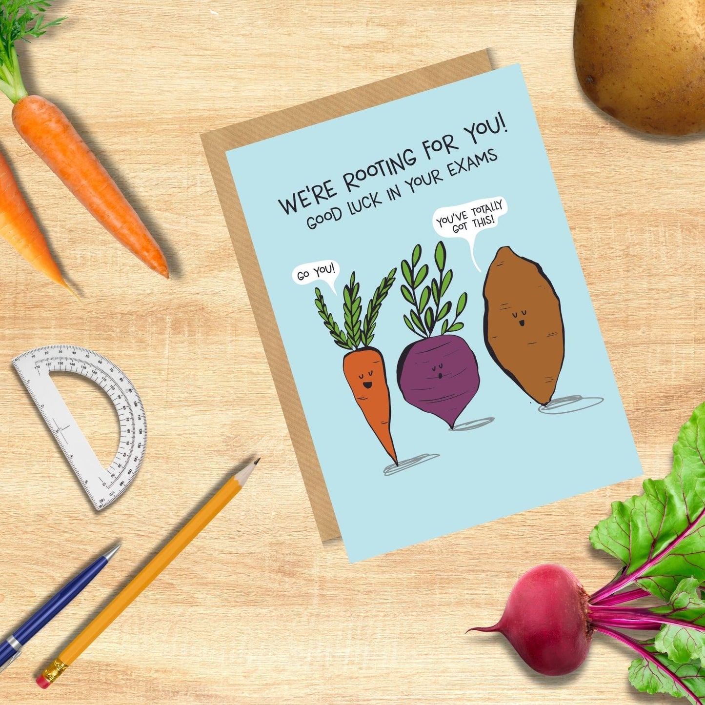 Scribbler Good Luck In Your Exams We Are Rooting For You Funny Greeting Card