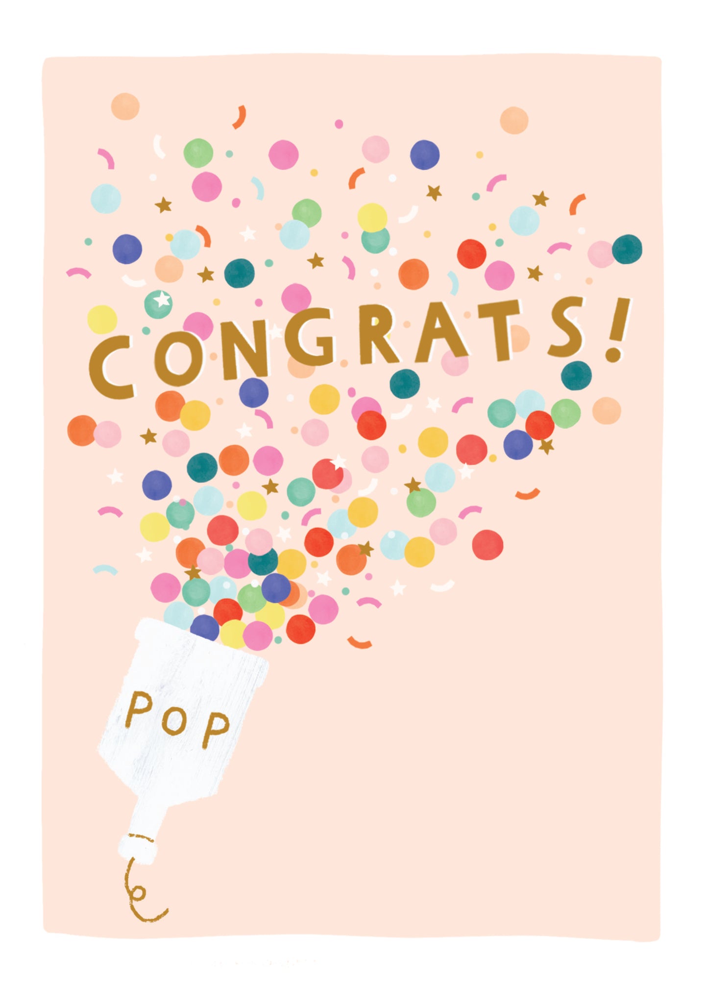 Scribbler Congrats!Party Popper Contemporary Congratulations Greeting Card