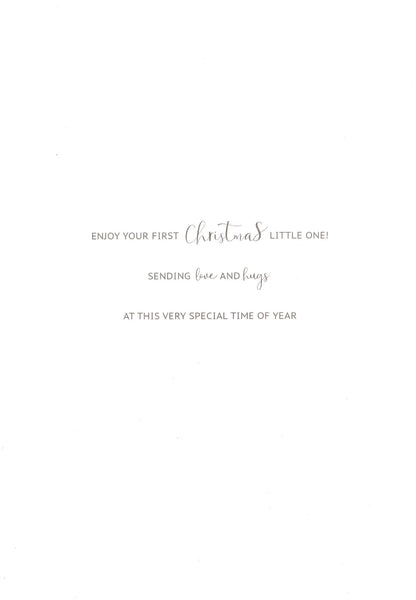 Baby Girl's First Christmas Embellished Hand-Finished Christmas Greeting Card