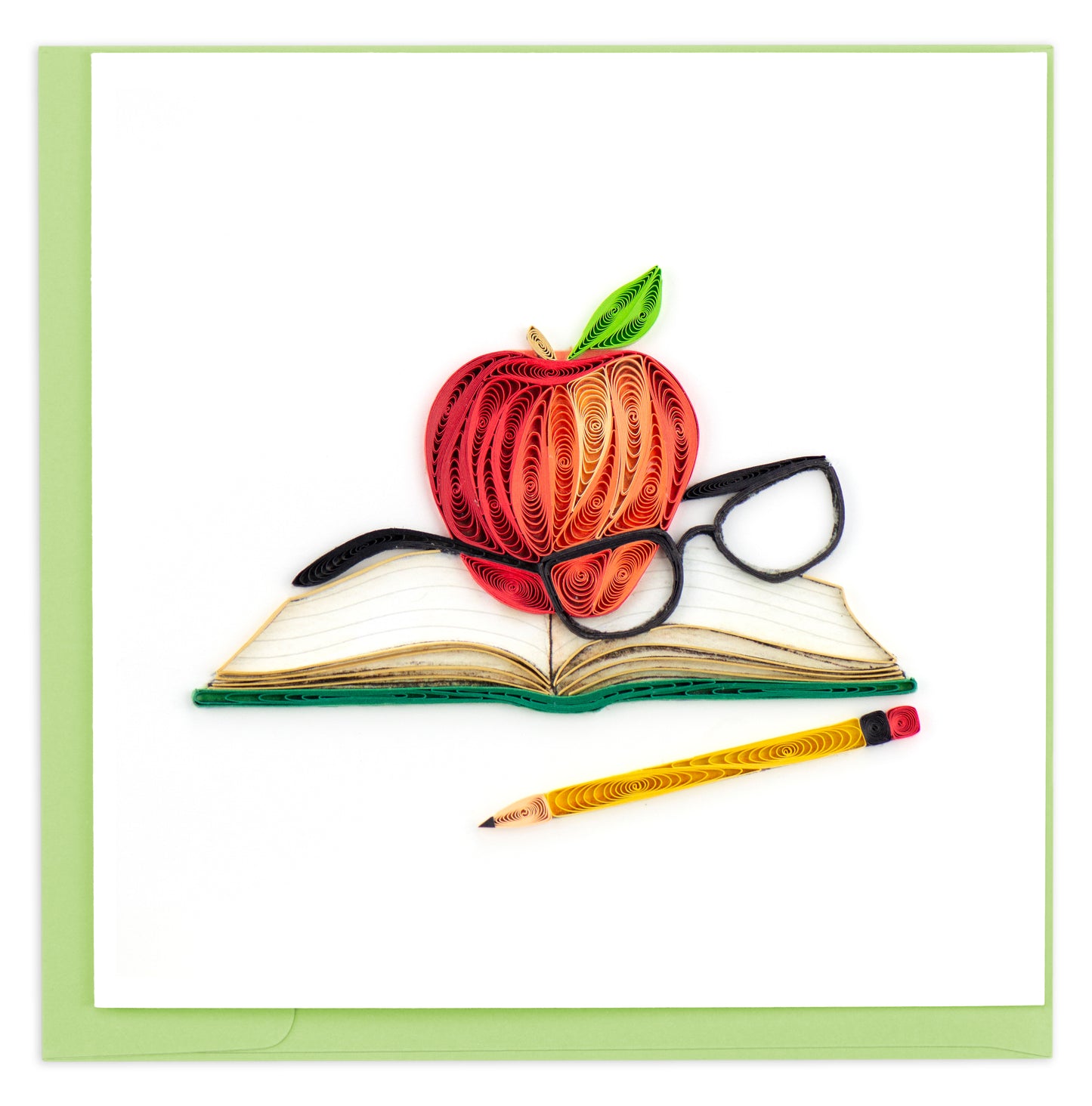 Quilling A Teachers Apple Thank You Teacher Hand-Finished Art Greeting Card