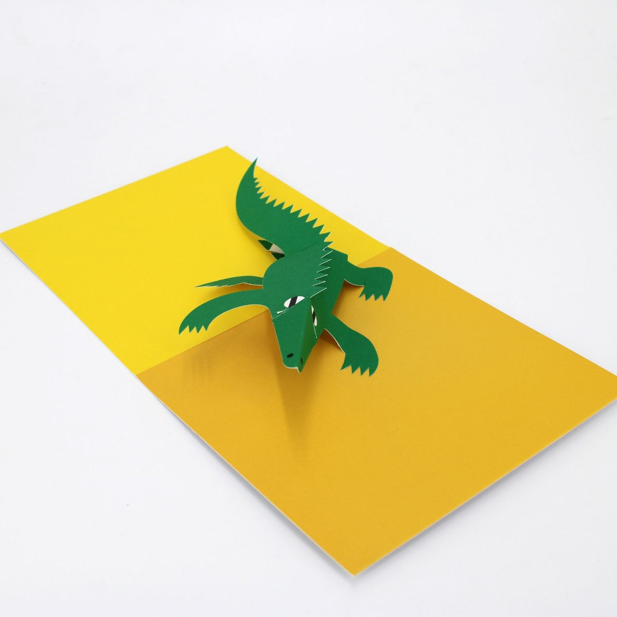 2toTango 3D Pop Up Card Green Crocodile Greeting Card Any Occasion
