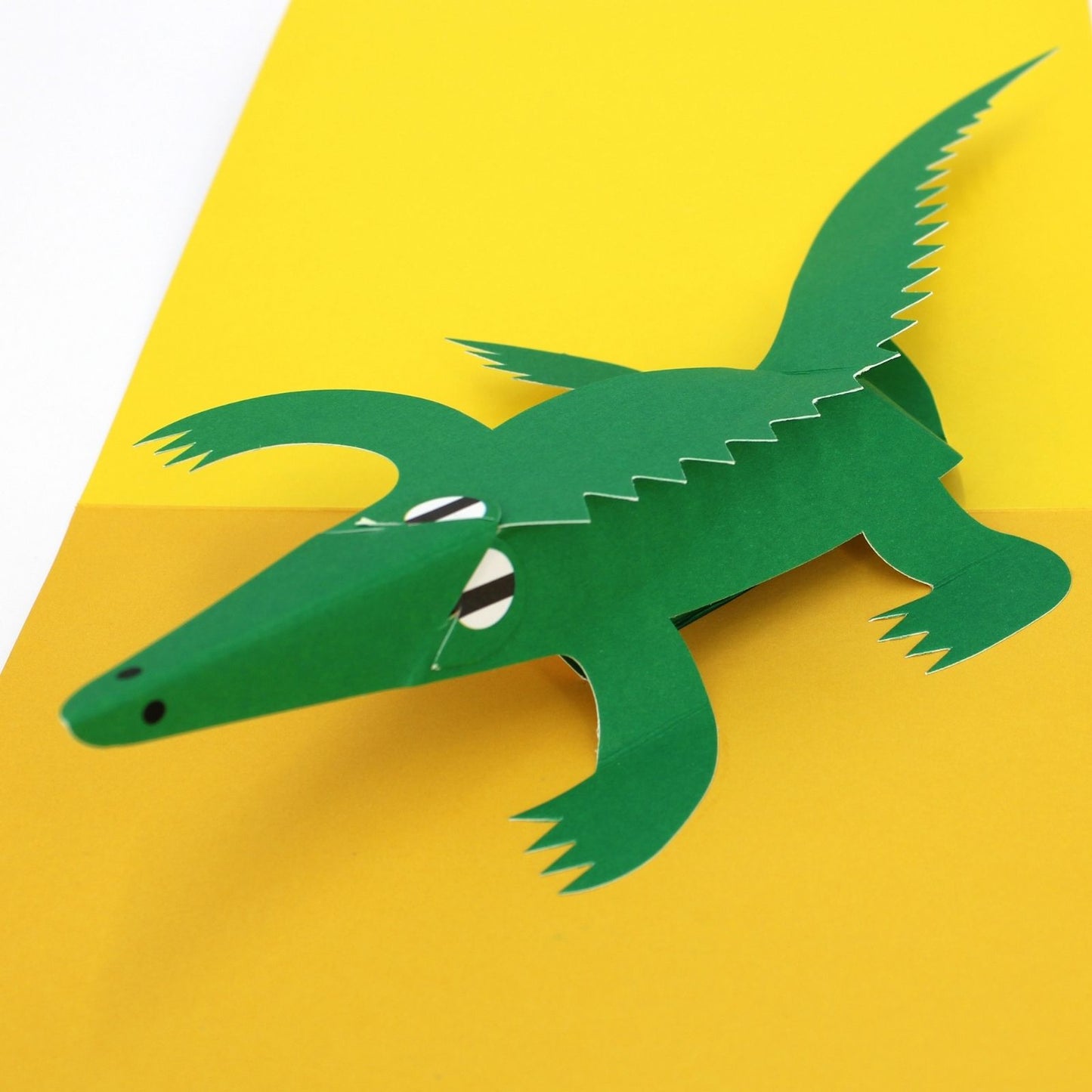 2toTango 3D Pop Up Card Green Crocodile Greeting Card Any Occasion