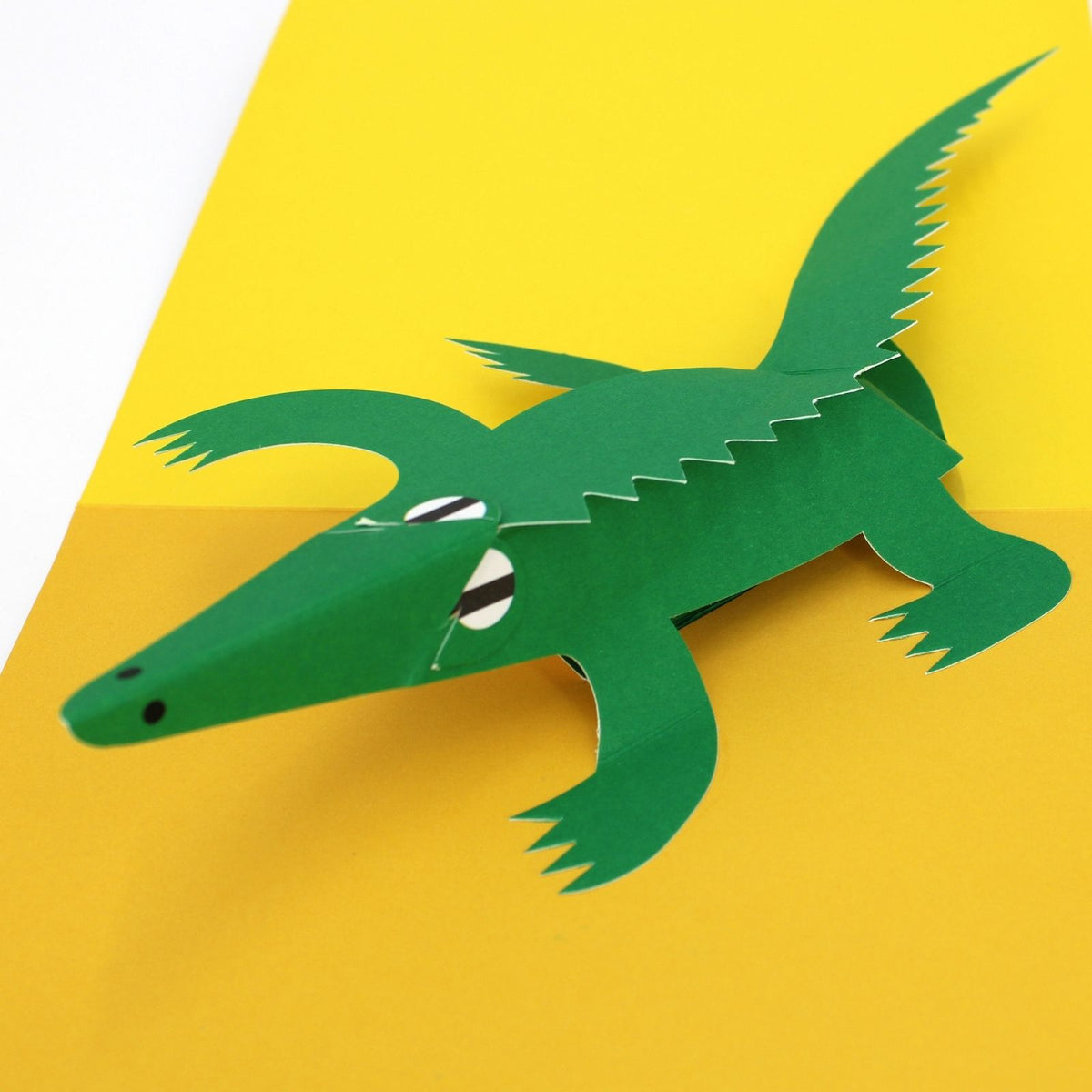 2toTango 3D Pop Up Card Green Crocodile Greeting Card Any Occasion