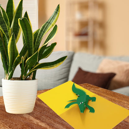 2toTango 3D Pop Up Card Green Crocodile Greeting Card Any Occasion