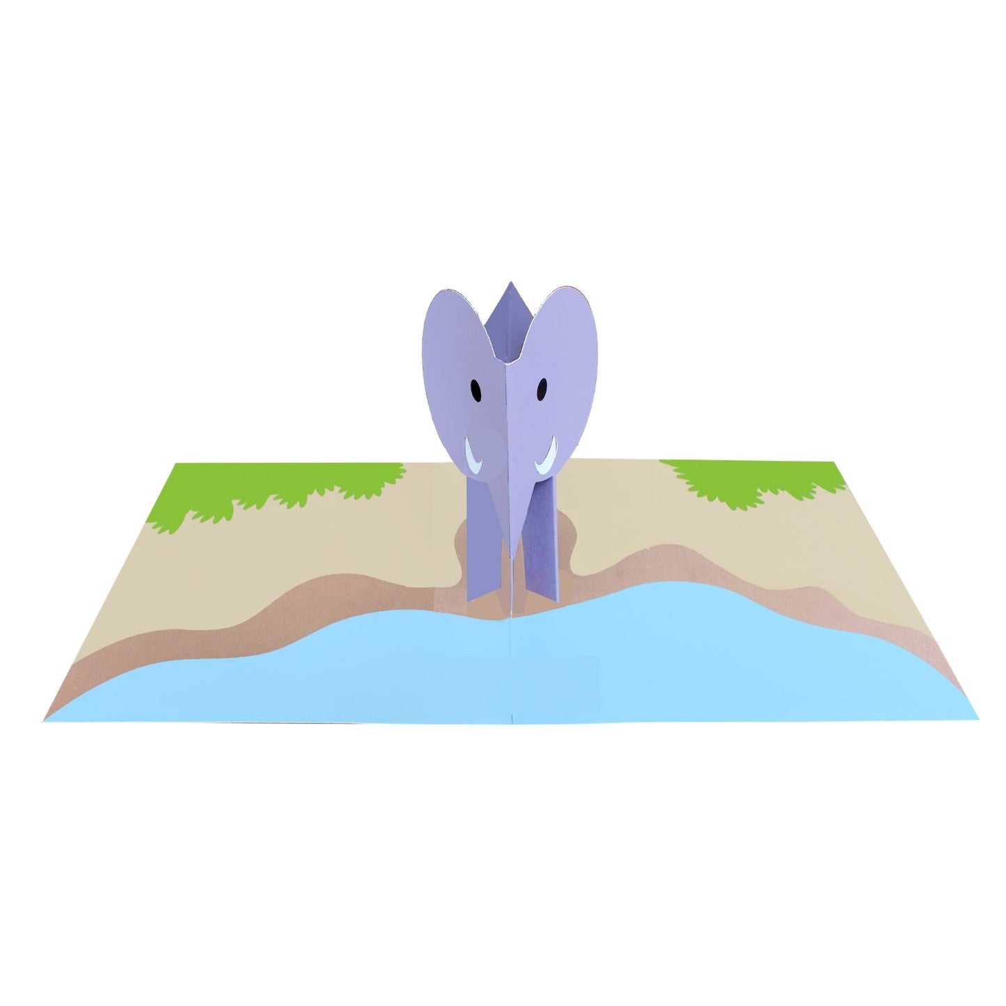 2toTango 3D Pop Up Card Grey Elephant Greeting Card Any Occasion