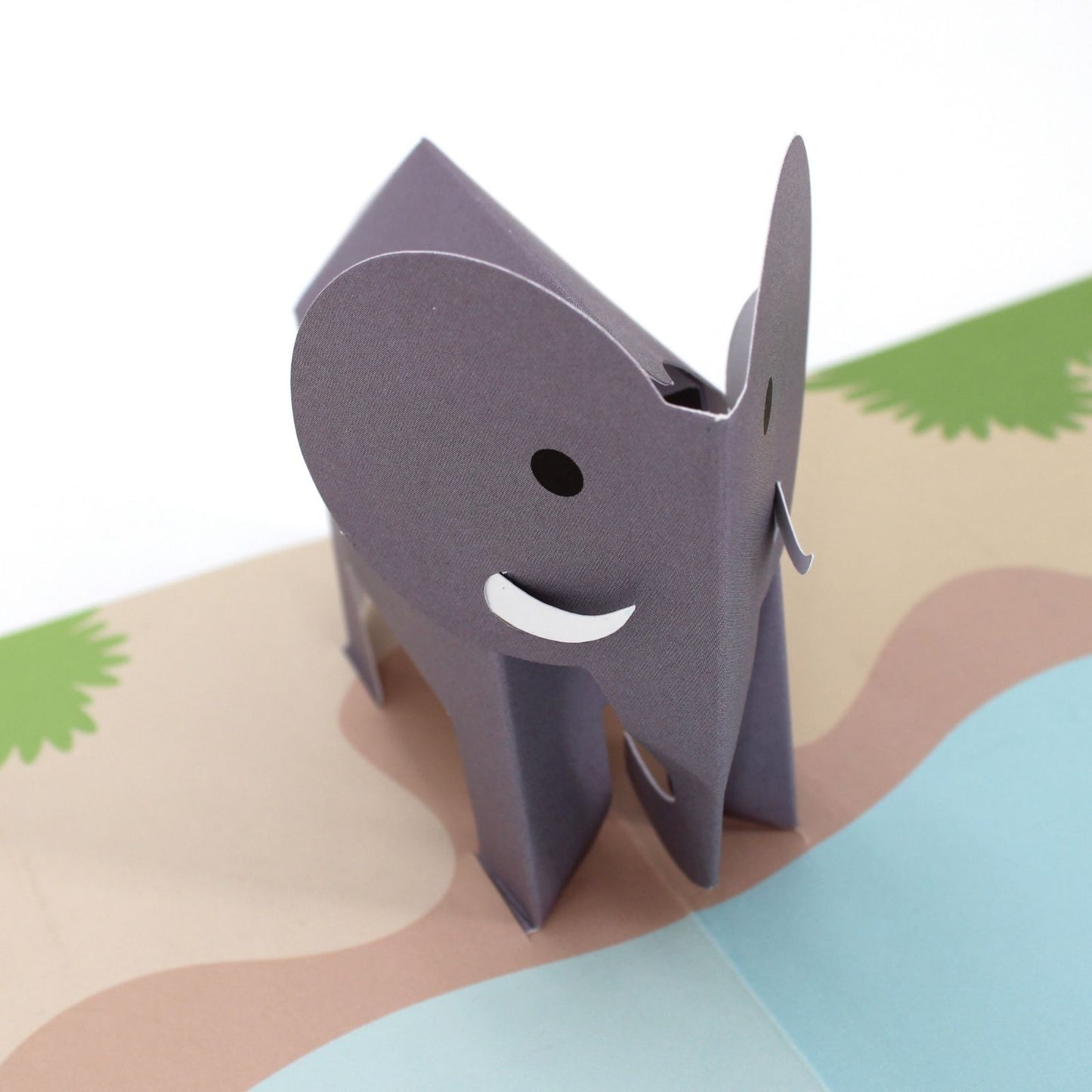 2toTango 3D Pop Up Card Grey Elephant Greeting Card Any Occasion