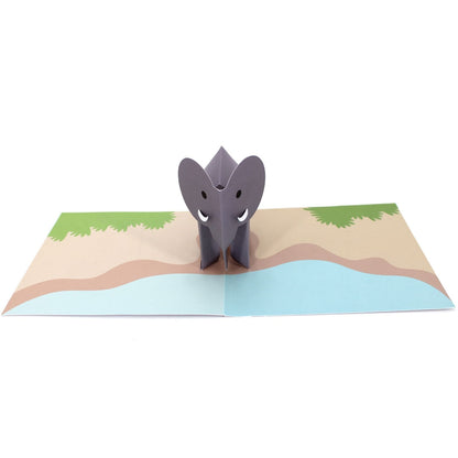 2toTango 3D Pop Up Card Grey Elephant Greeting Card Any Occasion