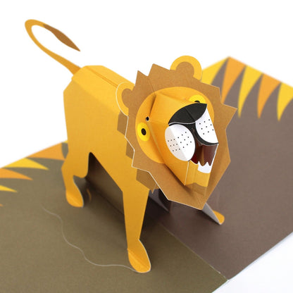 2toTango 3D Pop Up Card Roaring Lion Greeting Card Any Occasion