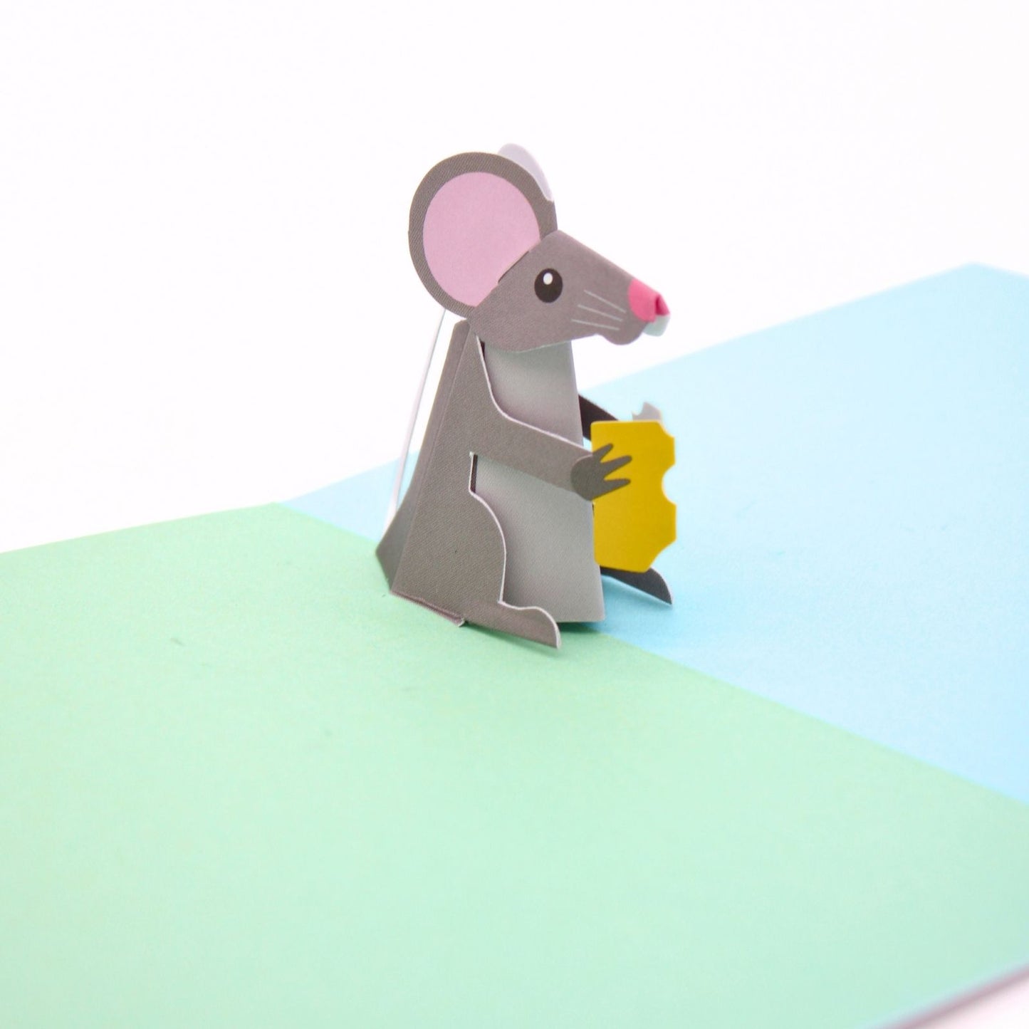 2toTango 3D Pop Up Card Cute Mouse With Cheese Greeting Card Any Occasion