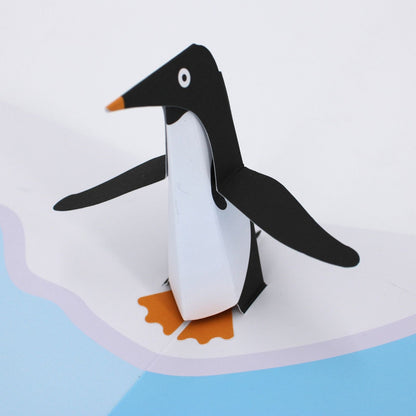 2toTango 3D Pop Up Card Penguin Greeting Card Any Occasion