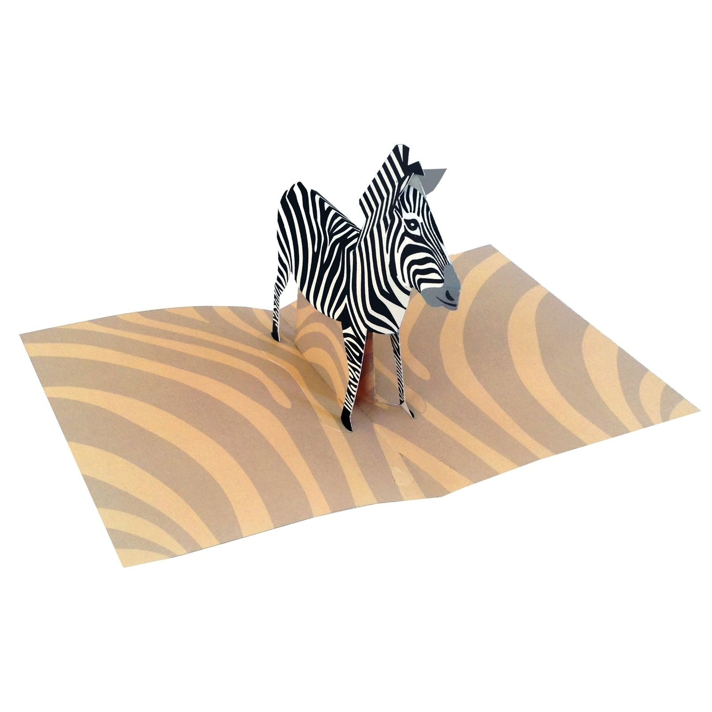 2toTango 3D Pop Up Card Striped Zebra Greeting Card Any Occasion
