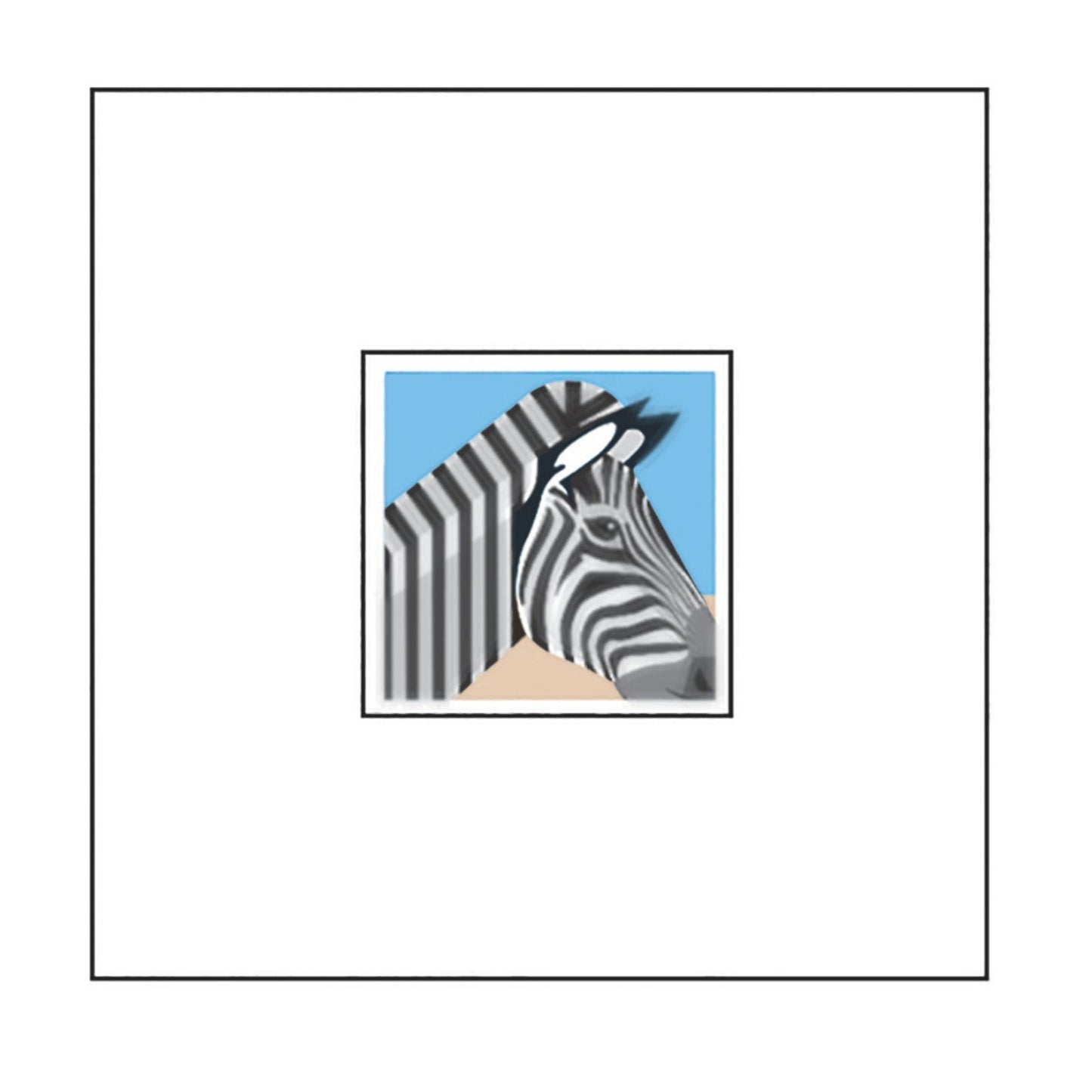 2toTango 3D Pop Up Card Striped Zebra Greeting Card Any Occasion