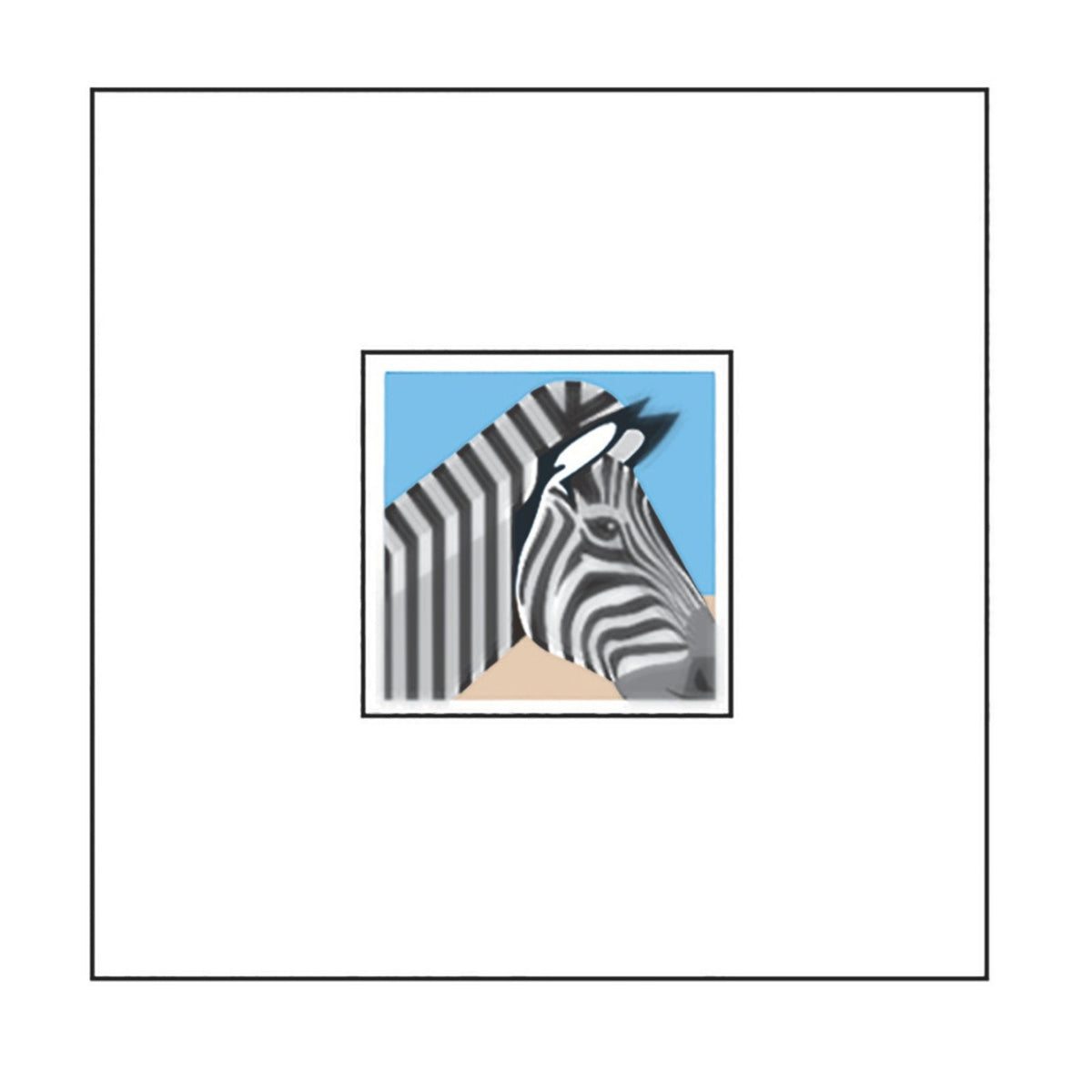 2toTango 3D Pop Up Card Striped Zebra Greeting Card Any Occasion