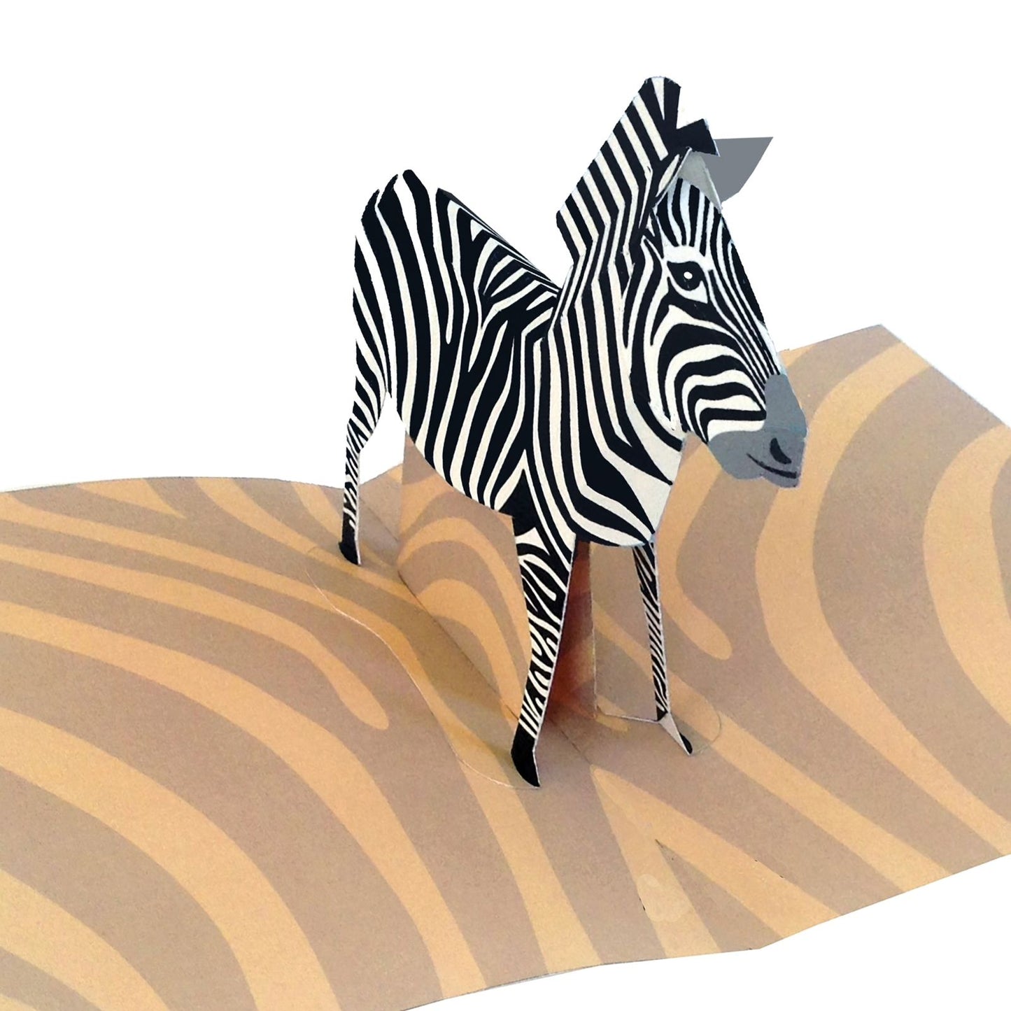 2toTango 3D Pop Up Card Striped Zebra Greeting Card Any Occasion