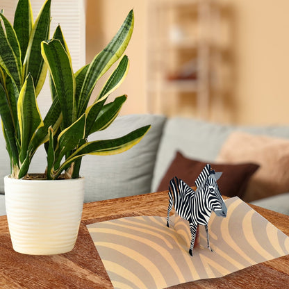 2toTango 3D Pop Up Card Striped Zebra Greeting Card Any Occasion