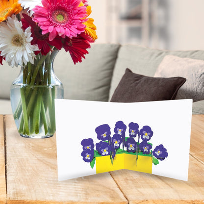 2toTango 3D Pop Up Card Floral Display Pansies Greeting Card Any Occasion