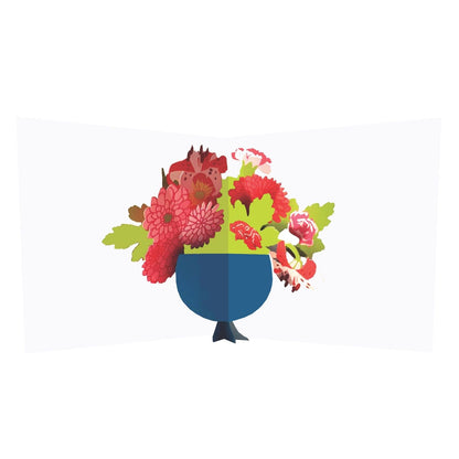 2toTango 3D Pop Up Card Red Floral Bouquet Greeting Card Any Occasion